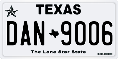 TX license plate DAN9006