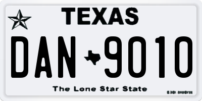 TX license plate DAN9010