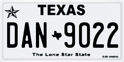 TX license plate DAN9022