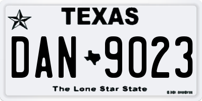 TX license plate DAN9023