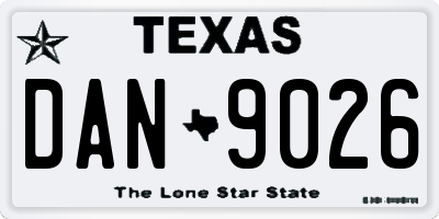TX license plate DAN9026