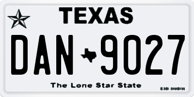 TX license plate DAN9027