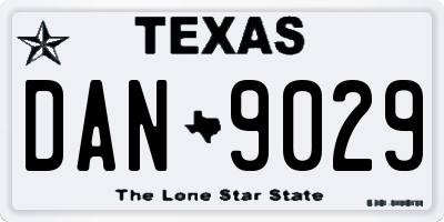 TX license plate DAN9029