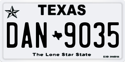 TX license plate DAN9035