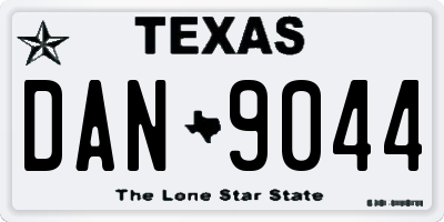TX license plate DAN9044