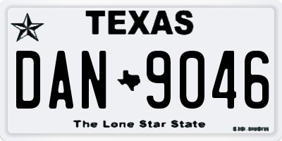 TX license plate DAN9046