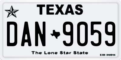 TX license plate DAN9059