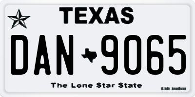 TX license plate DAN9065
