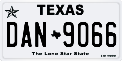 TX license plate DAN9066