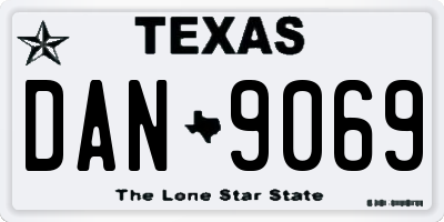 TX license plate DAN9069