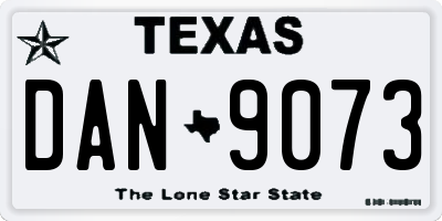 TX license plate DAN9073