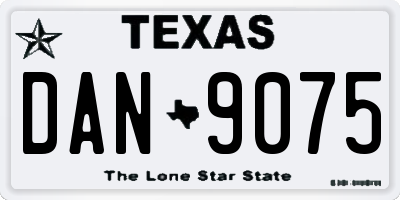 TX license plate DAN9075
