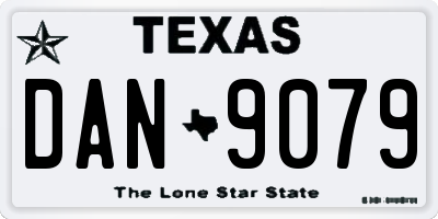 TX license plate DAN9079