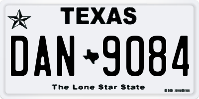 TX license plate DAN9084