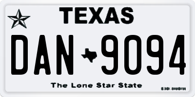 TX license plate DAN9094