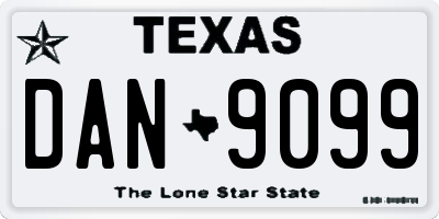 TX license plate DAN9099