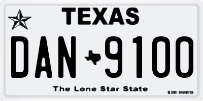 TX license plate DAN9100