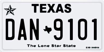 TX license plate DAN9101