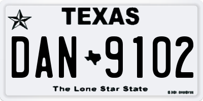 TX license plate DAN9102