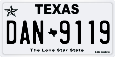 TX license plate DAN9119