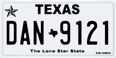 TX license plate DAN9121