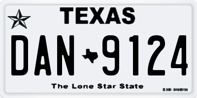 TX license plate DAN9124