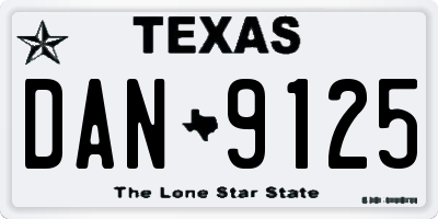 TX license plate DAN9125
