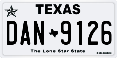 TX license plate DAN9126
