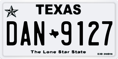 TX license plate DAN9127
