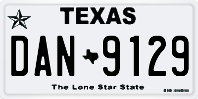 TX license plate DAN9129