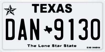 TX license plate DAN9130