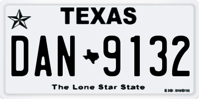 TX license plate DAN9132