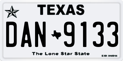 TX license plate DAN9133