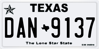 TX license plate DAN9137