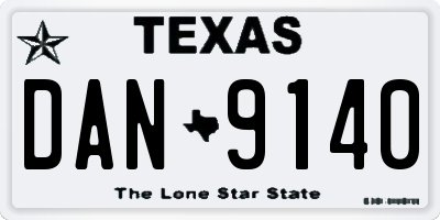 TX license plate DAN9140