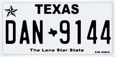 TX license plate DAN9144