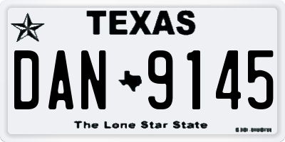 TX license plate DAN9145