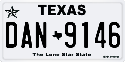 TX license plate DAN9146