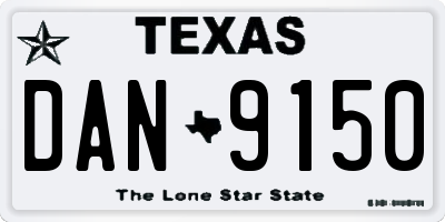 TX license plate DAN9150