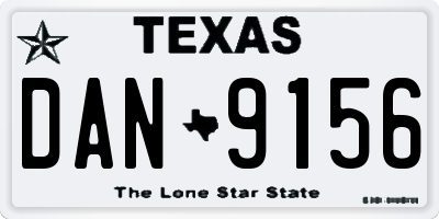 TX license plate DAN9156