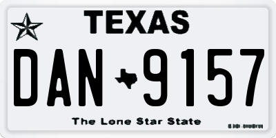 TX license plate DAN9157