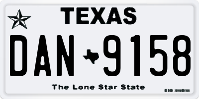 TX license plate DAN9158