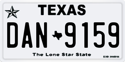 TX license plate DAN9159