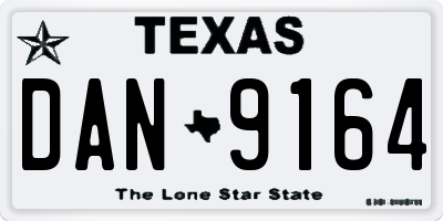 TX license plate DAN9164