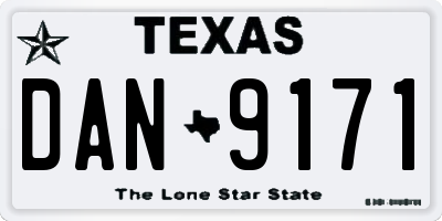 TX license plate DAN9171