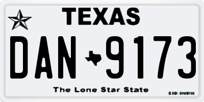 TX license plate DAN9173