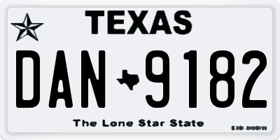 TX license plate DAN9182