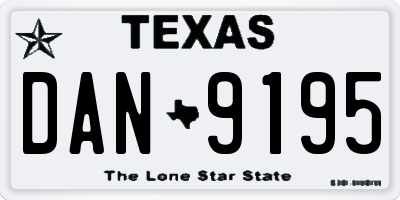 TX license plate DAN9195