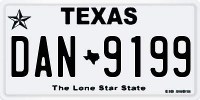 TX license plate DAN9199