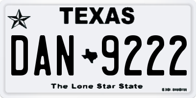 TX license plate DAN9222